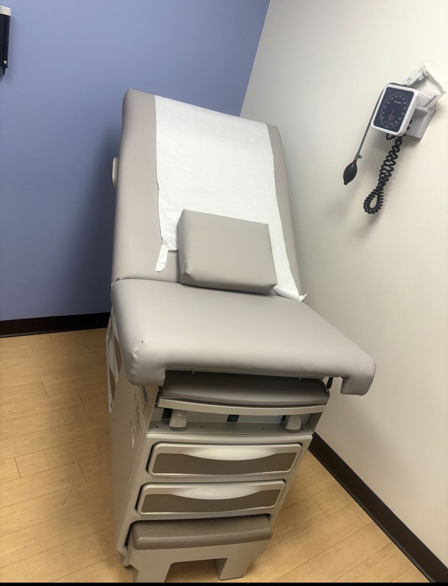 Medical exam table reupholstery